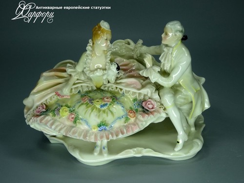 Купить фарфоровые статуэтки KARL ENS, Дама с собачкой, Германия